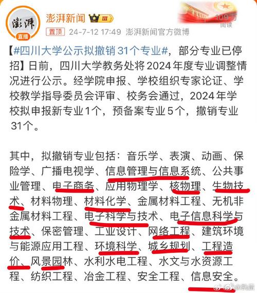 教育部撤销的本科专业对志愿填报有什么启发川大拟撤销31个专业名单成都26岁女教师失联5天才找到，教师或成失联多发群体，背后原因是什么